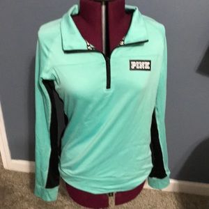 Pink 3/4 zip workout long sleeve